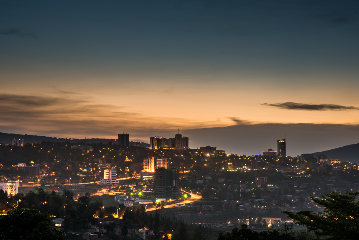 Kigali skyline at night